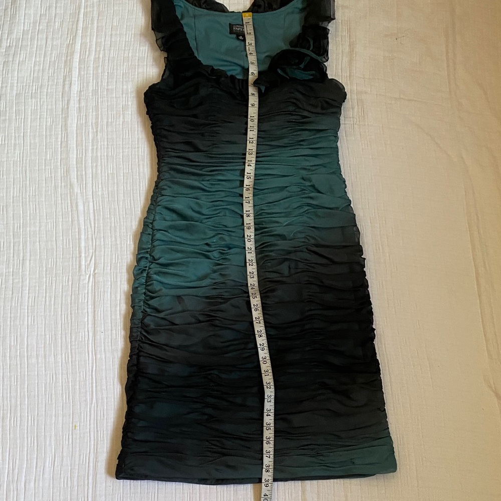 ADRIANA PAPELL Boutique Teal Ruffled Midi Dress - Picture 12 of 16